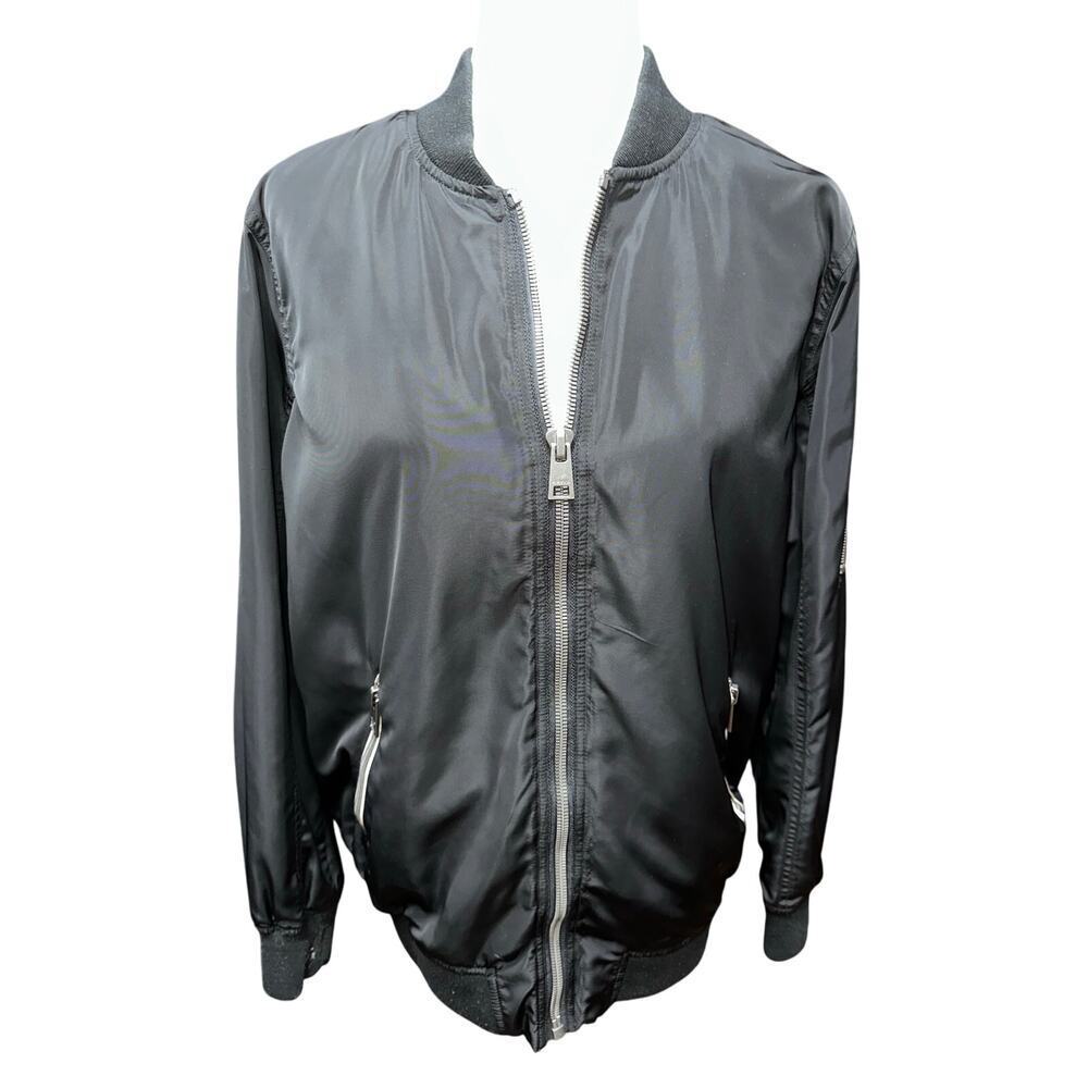 Levi’s Jacket Women’s Black Bomber Biker Elastic Ribbed Zip Melanie Newport 1X